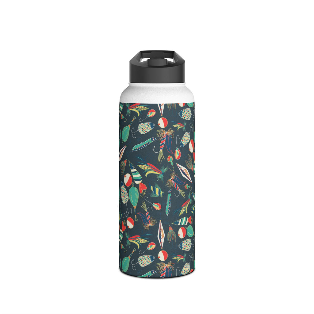 Fishing Lures Stainless Steel Water Bottle, Eco-Friendly Travel Thermos