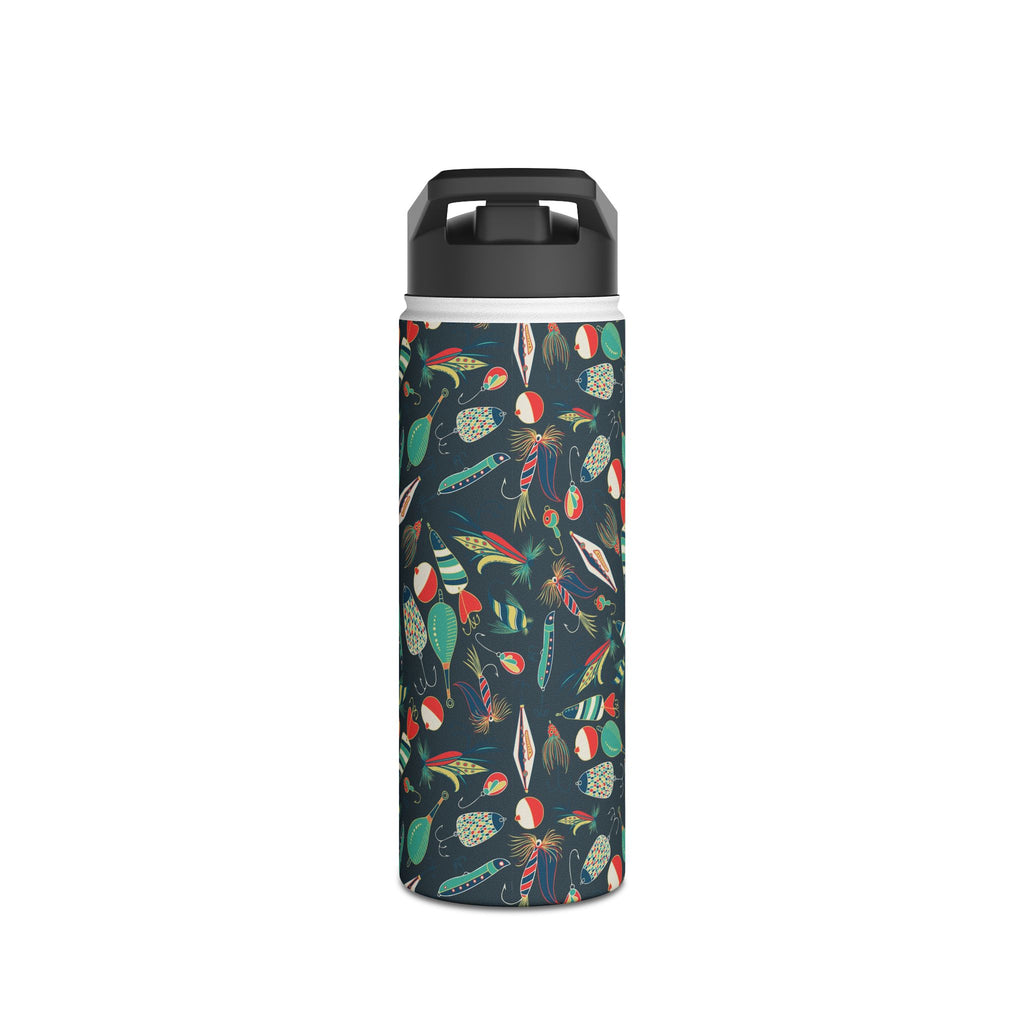 Fishing Lures Stainless Steel Water Bottle, Eco-Friendly Travel Thermos