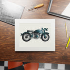 Hand Illustrated Vintage Motorcycle Art Print -Teal