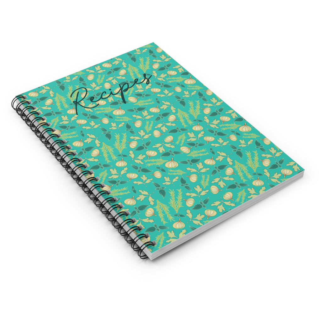 Recipe Spiral Notebook — Garlic and Herbs
