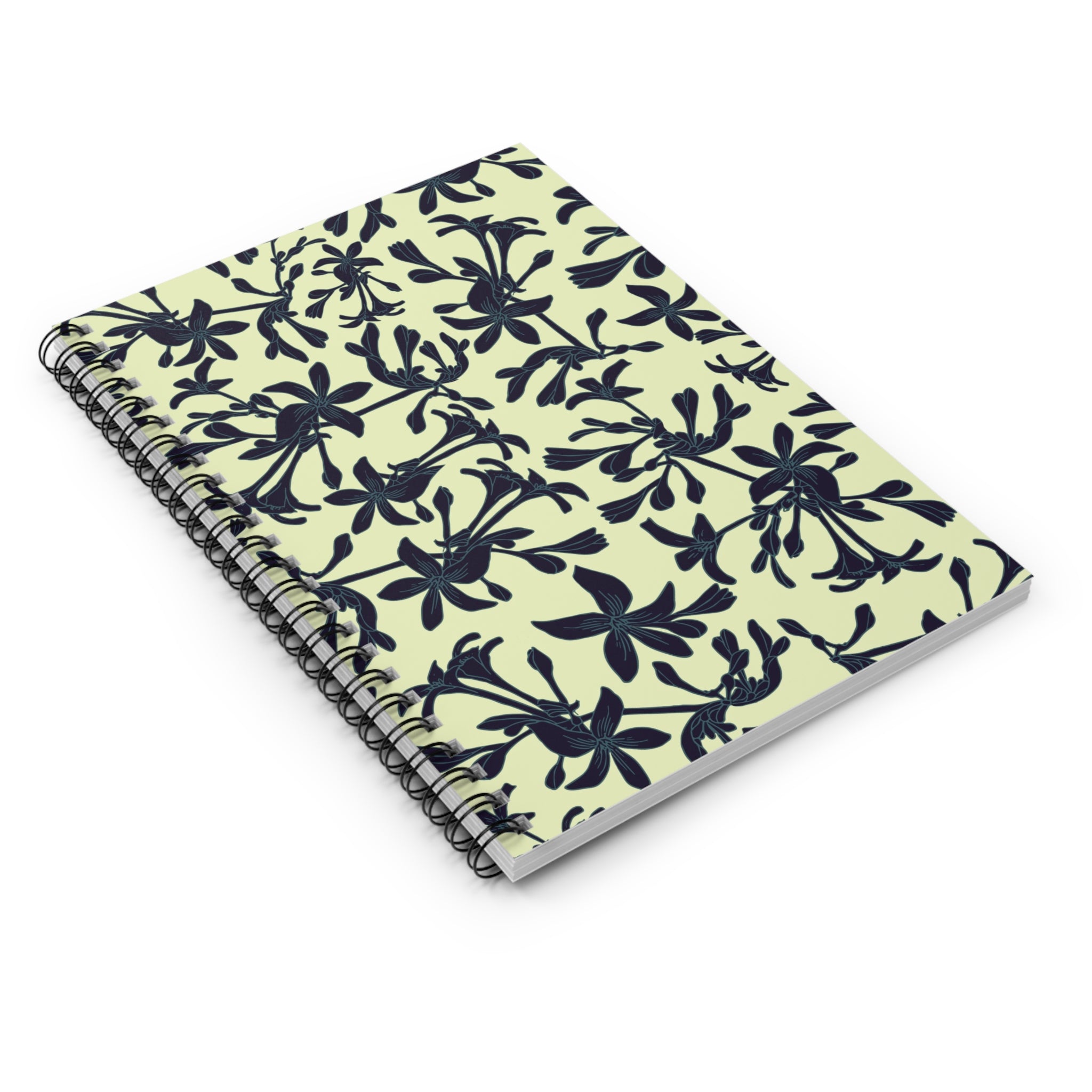 Black Orchids Spiral Notebook - Rule Lined