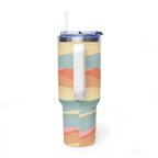 40oz Vacuum Tumbler - Retro Wavy Stripes "Piper & Fox" Insulated Travel Cup