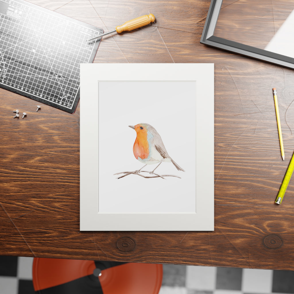 Framed Fine Art Print of a Robin - Elegant Bird Wall Decor, Nature Art, Home Decor, Gift for Bird Lovers, Wall Art