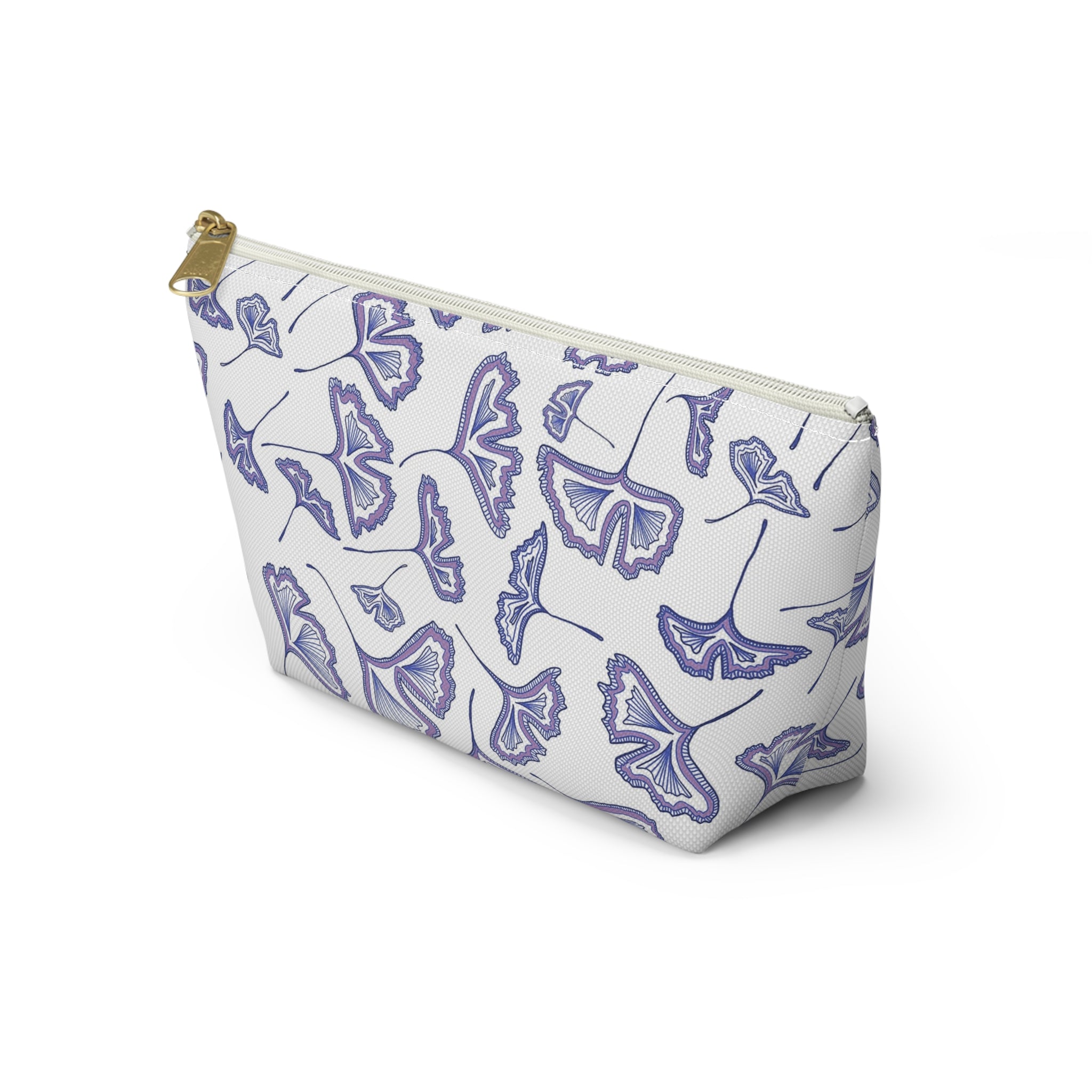 Ginkgo Leaf Accessory Pouch - Floral Makeup Bag, Travel Organizer, Gift for Her, Eco-Friendly Pouch, Stylish Storage